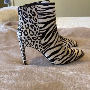Zebra and leopard print boots